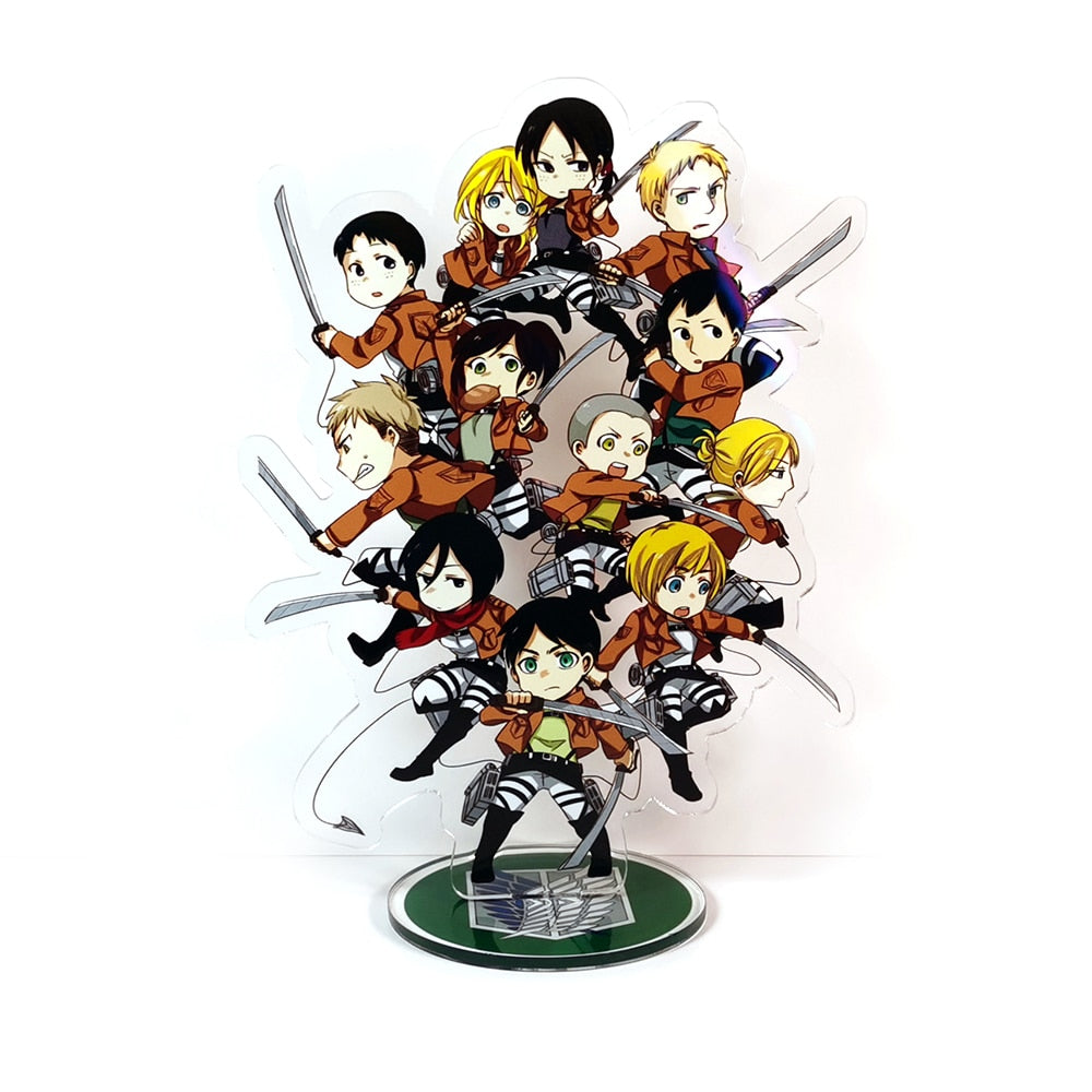 Shingeki no Kyojin Attack on Titan cute version Eren Mikasa Levi Erwin Hange acrylic standee figurines desk decoration