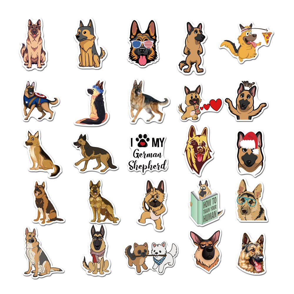 10/30/50Pcs/Set Cute German shepherd Pet Dog Decorative Washi Stickers Scrapbooking Stick Label Diary Stationery Album Stickers