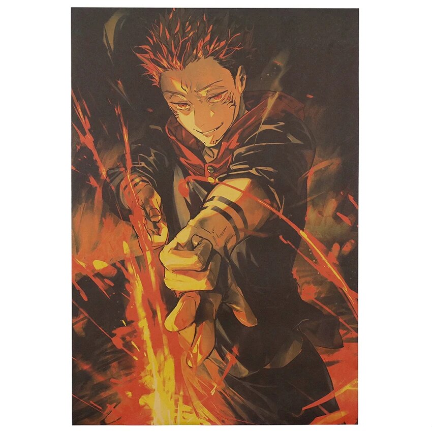 TIE LER Anime Jujutsu Kaisen Anime Poster Kraft Paper Decoration Painting Modern Living Room Home Decor Wall Sticker Art Poster