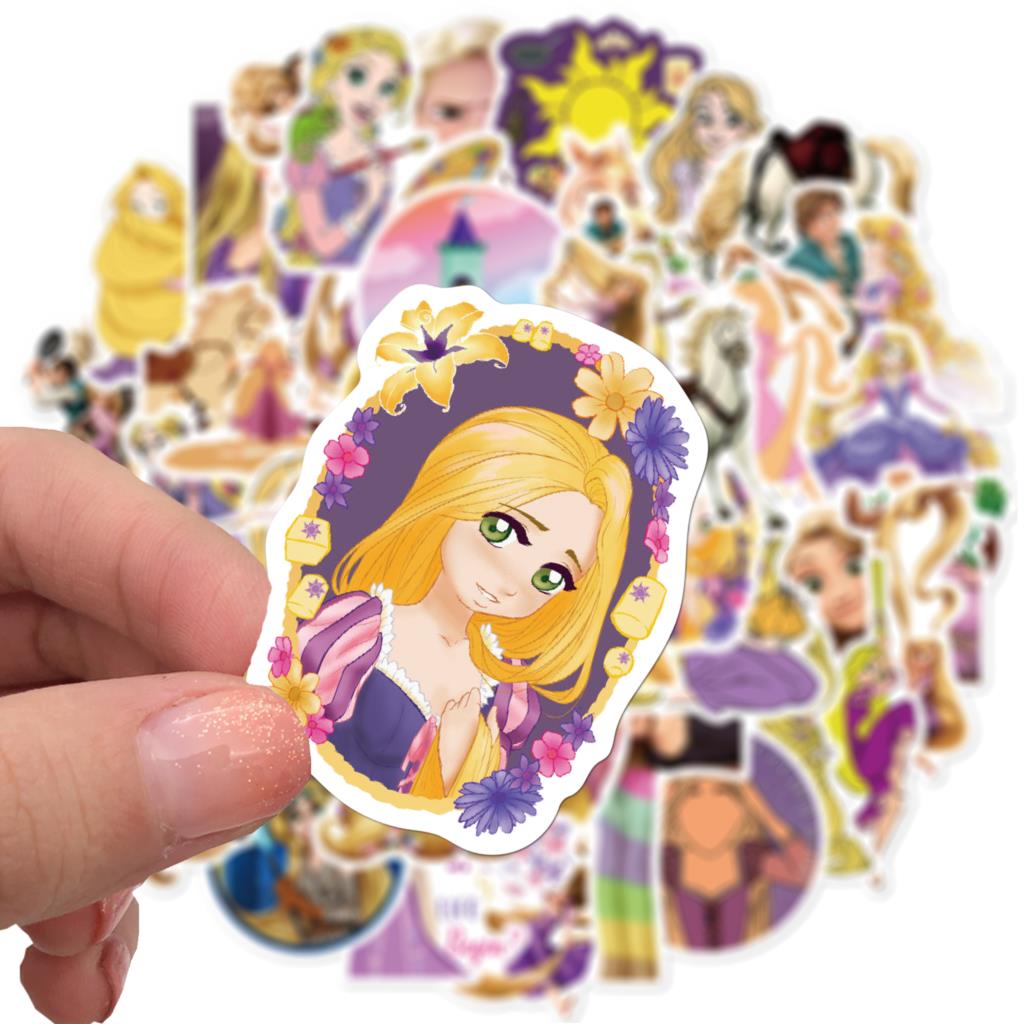 10/30/50Pcs/Set Disney Cartoon anime Stickers Marvel Frozen  Rapunzel Princess Waterproof Skateboard Laptop Stiker Kids Toy