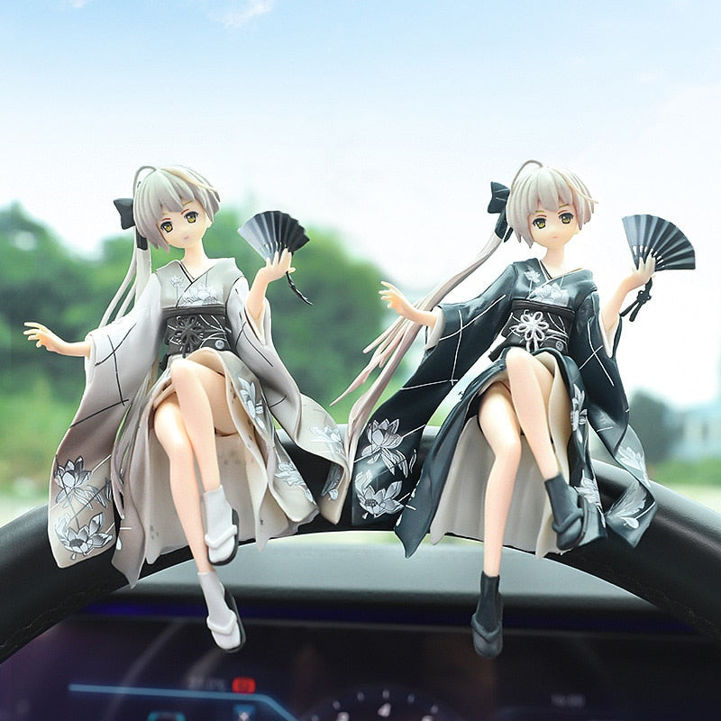 Yosuga No Sora Anime Action Figures Sora Kasugano 3 Models Kimono Fan Sitting Posture Car Decoration PVC Collection Model Dolls