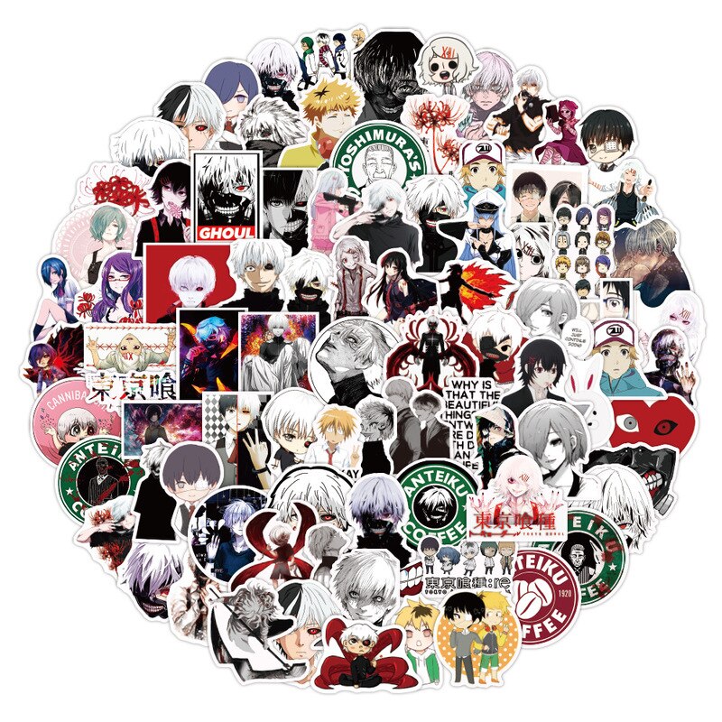 10/50/100pcs/pack Japanese Anime Tokyo Ghoul Stickers for Refrigerator Cars Helmet Gift Box Bicycle Guitar Notebook Skate Trunk