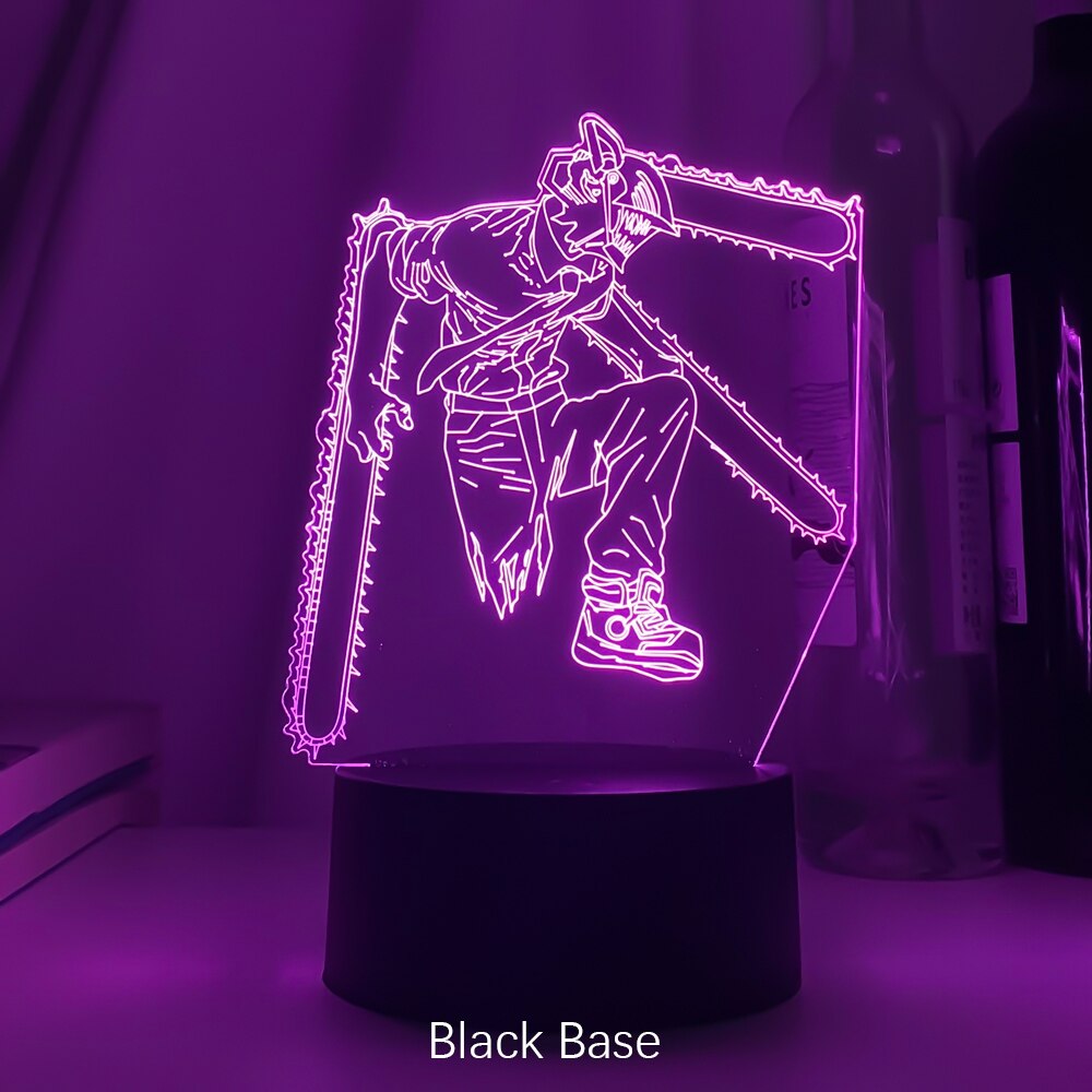 3d Led Lamp Anime Chainsaw Man for Bedroom Decoration Nightlight Kids Birthday Gift Manga Chainsaw Man Led Night Light Bedside