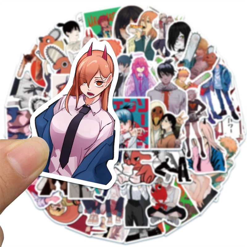 10/30/50PCS New Anime Chainsaw Man Doodle Nice Sticker for Laptop Skateboard Luggage Motorcycle Fridge Waterproof Decal Toy