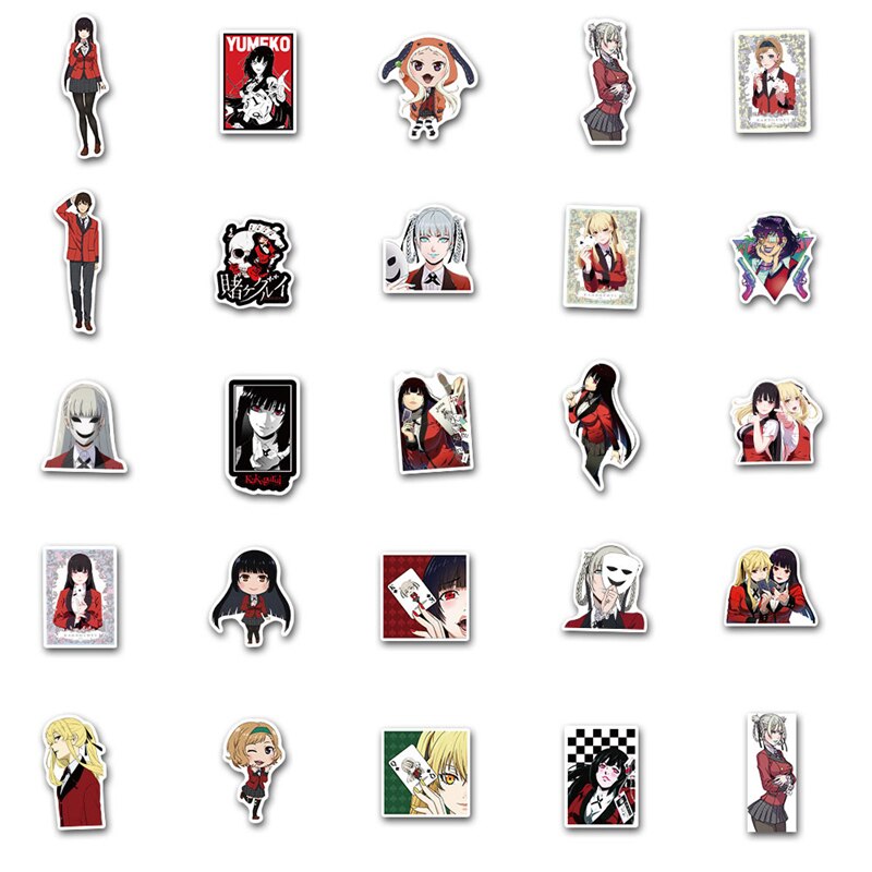 10/30/50Pcs/Pack Japanese anime Kakegurui Stickers For Motorcycle Notebook Computer Car DIY Children's Toys Refrigerator Guitar