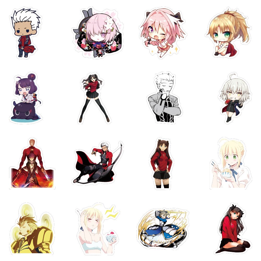 10/50PCS Anime Fate Stay Night Waterproof Sticker for Stationery Decal Pegatina PS4 Skateboard Laptop Guitar Cartoon Stickers