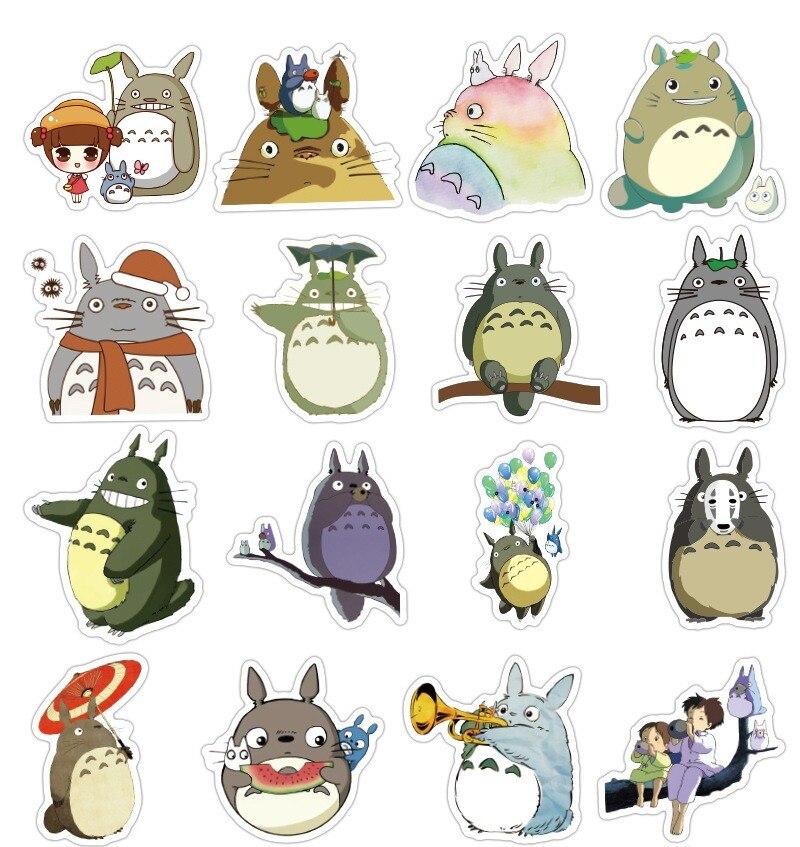 10/50pcs Anime Sticker Miyazaki stickers Hayao Totoro stickers Notebook Refrigerator Backpack Skateboard Waterproof  Stickers