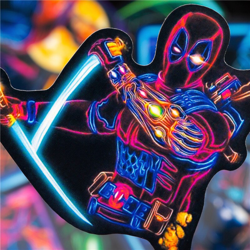 30PCS Disney Marvel Spiderman Avengers Neon Super Hero Stickers Sets For Laptop Fridge Phone Guitar Super Hero Sticker Kids Toys