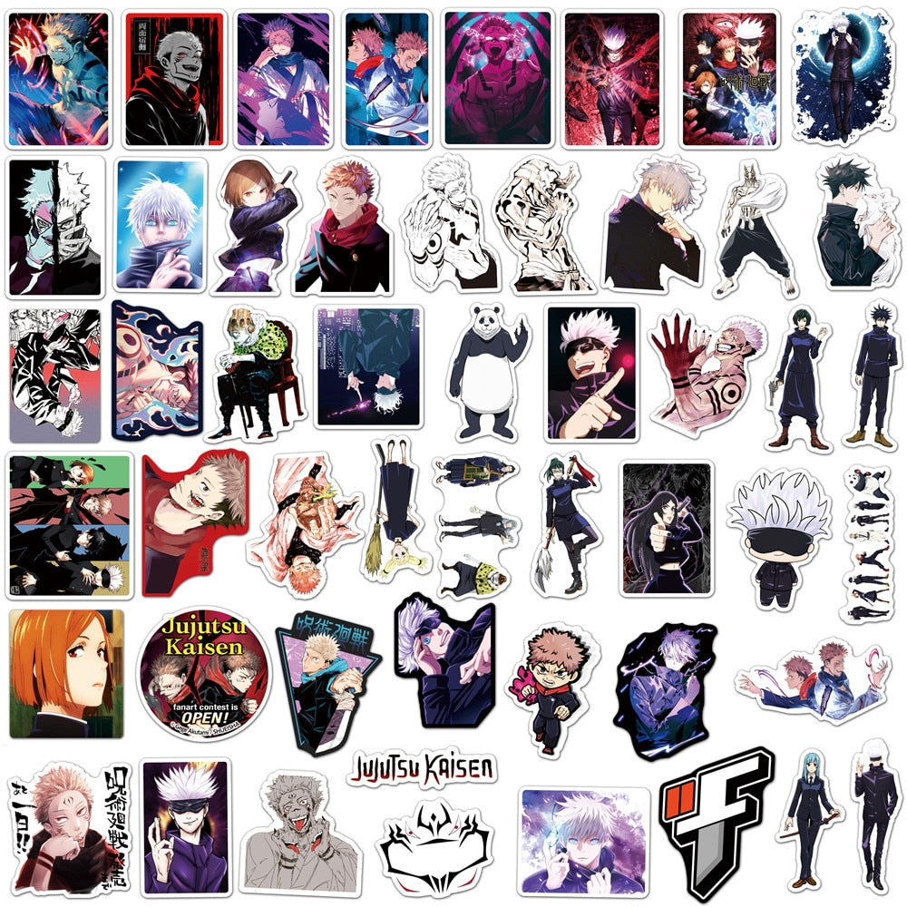 50/100PCS Anime Jujutsu Kaisen Stickers |For Car DIY Skateboard Motorcycle Laptop Guitar Cartoon Graffiti Decal Stickers