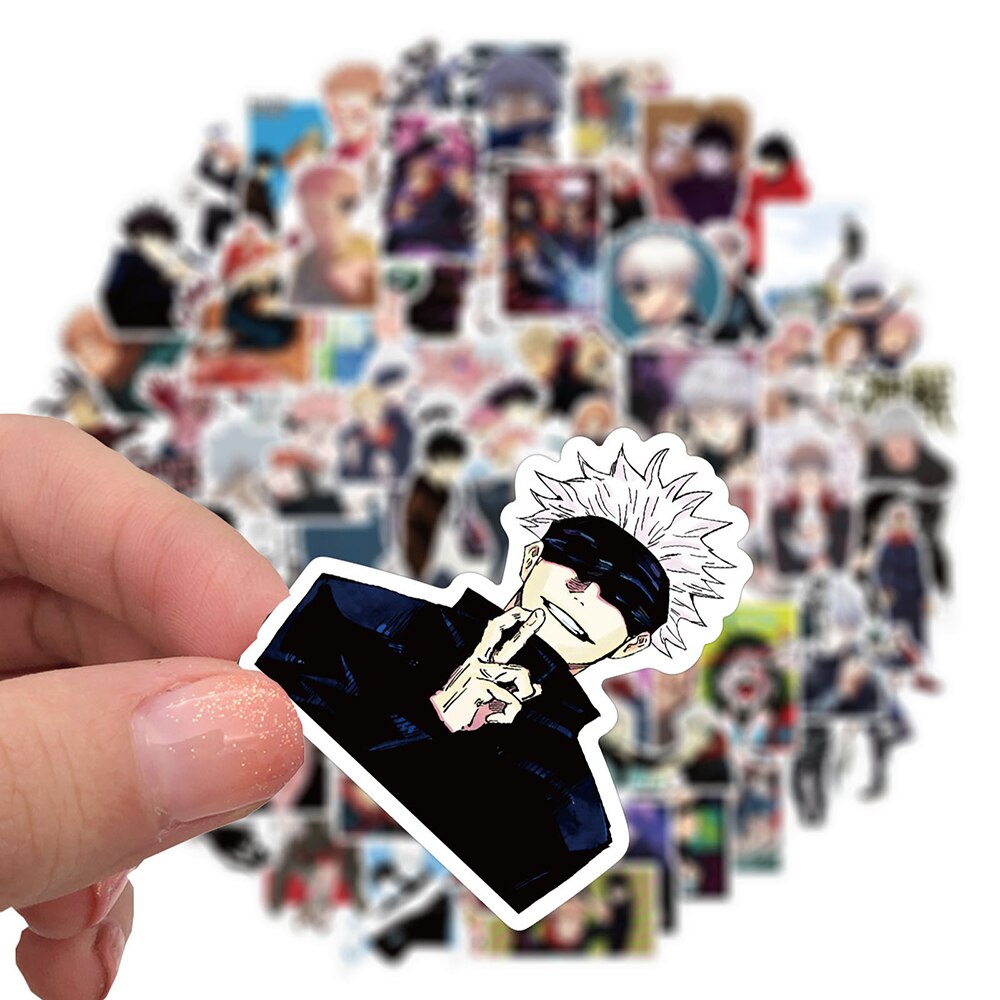 50pcs Anime Jujutsu Kaisen Sticker Sorcery Fight Itadori Yuuji Stickers Car Decals Skateboard Sticker For Kids Laptop Suitcase