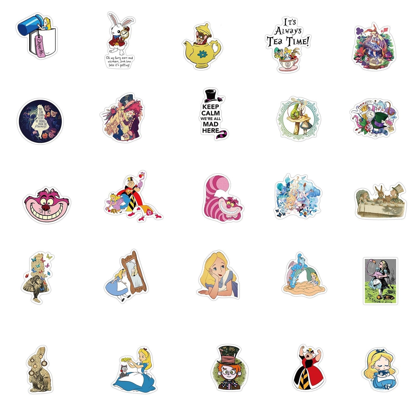 10/30/50Pcs/Pack Girl Alice in Wonderland Cute movie Stickers Decal For Guitar Laptop Luggage Fridge Sticker Scrapbooking