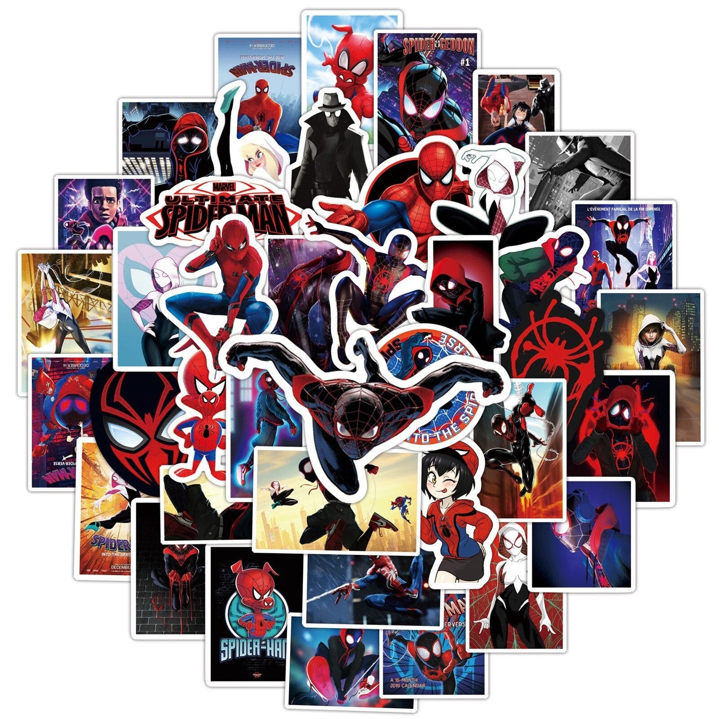 10/30/50pcs Disney Marvel Spiderman Stickers The Avengers Waterproof Sticker Luggage Skateboard Guitar Laptop Stikers Kids Toys