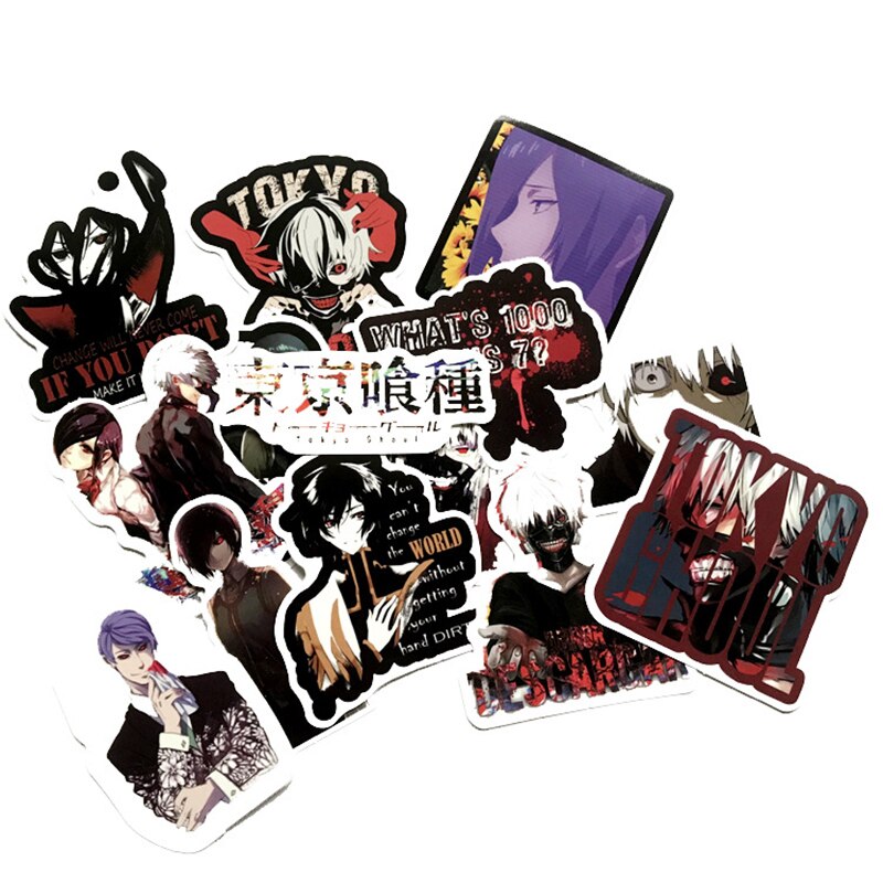 10/30/50PCS Anime Tokyo Ghoul Stickers DIY Toys Laptop Guitar Skateboard Computer Luggage Decals Graffiti Sticker Pegatinas F5