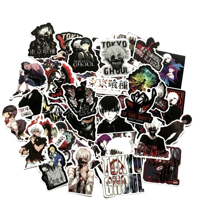 10/30/50PCS Anime Tokyo Ghoul Stickers DIY Toys Laptop Guitar Skateboard Computer Luggage Decals Graffiti Sticker Pegatinas F5