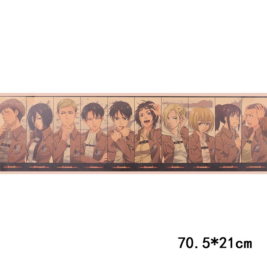 TIE LER Attack on Titan Character Collection Poster Classic Cartoon Anime Kraft Paper Wall Sticker Room Decoration Wallpaper