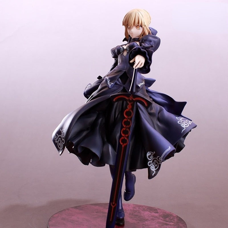 Figuras Anime Fate/stay Night Black Saber 24CM PVC Altria Pendragon Knight King Figurines Action Figure Model Toys Collectible