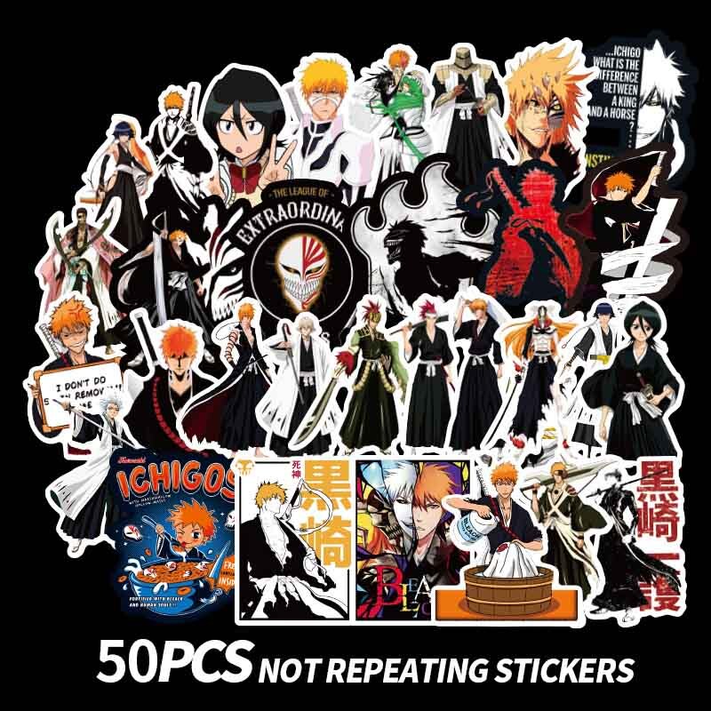 10/30/50PCS Cartoon BLEACH Stickers Japanese Anime Manga DIY Toys Laptop Skateboard Luggage Guitar Deacals Graffiti Stickers F5