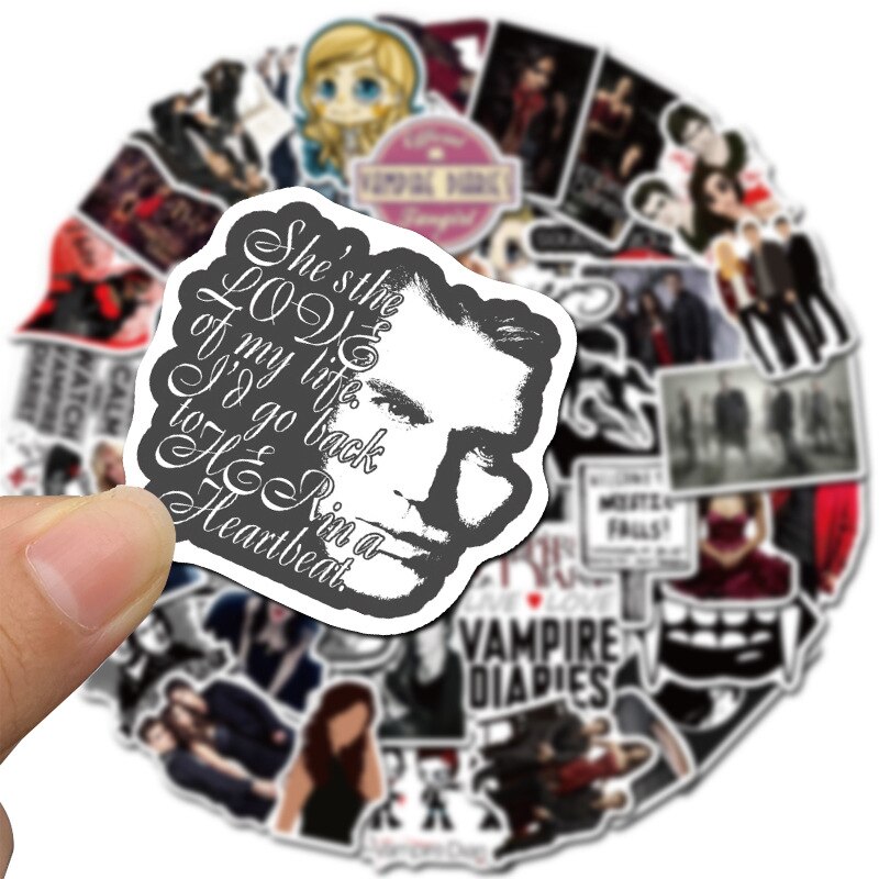 10/30/50Pcs The Vampire Diaries Stickers for Kids Toy Waterproof Motorcycle Skateboards Luggage Bicycle Laptop Car Decal Sticker