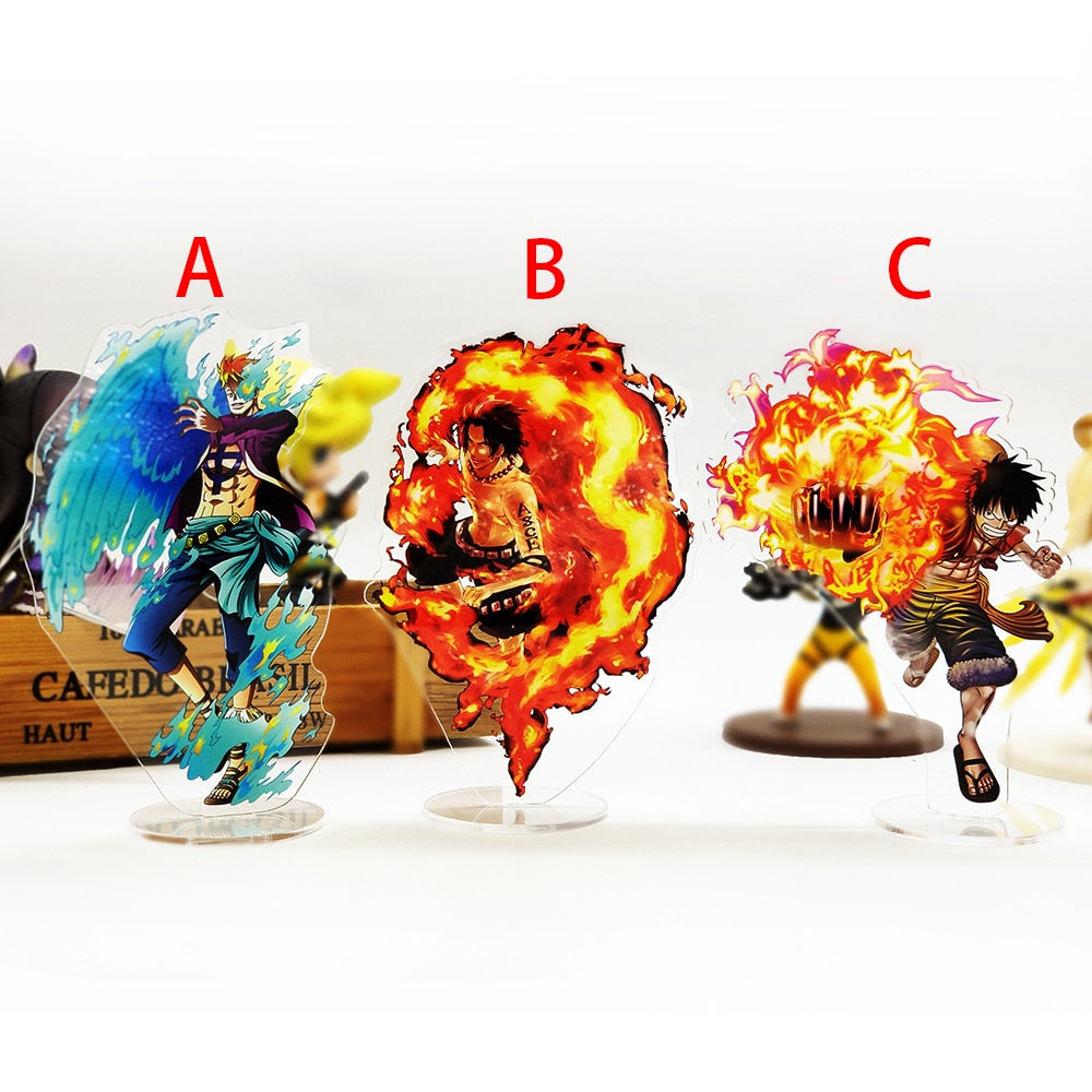 One Piece Battle Luffy Ace Marco  anime  acrylic standee figurines desk decoration cake topper