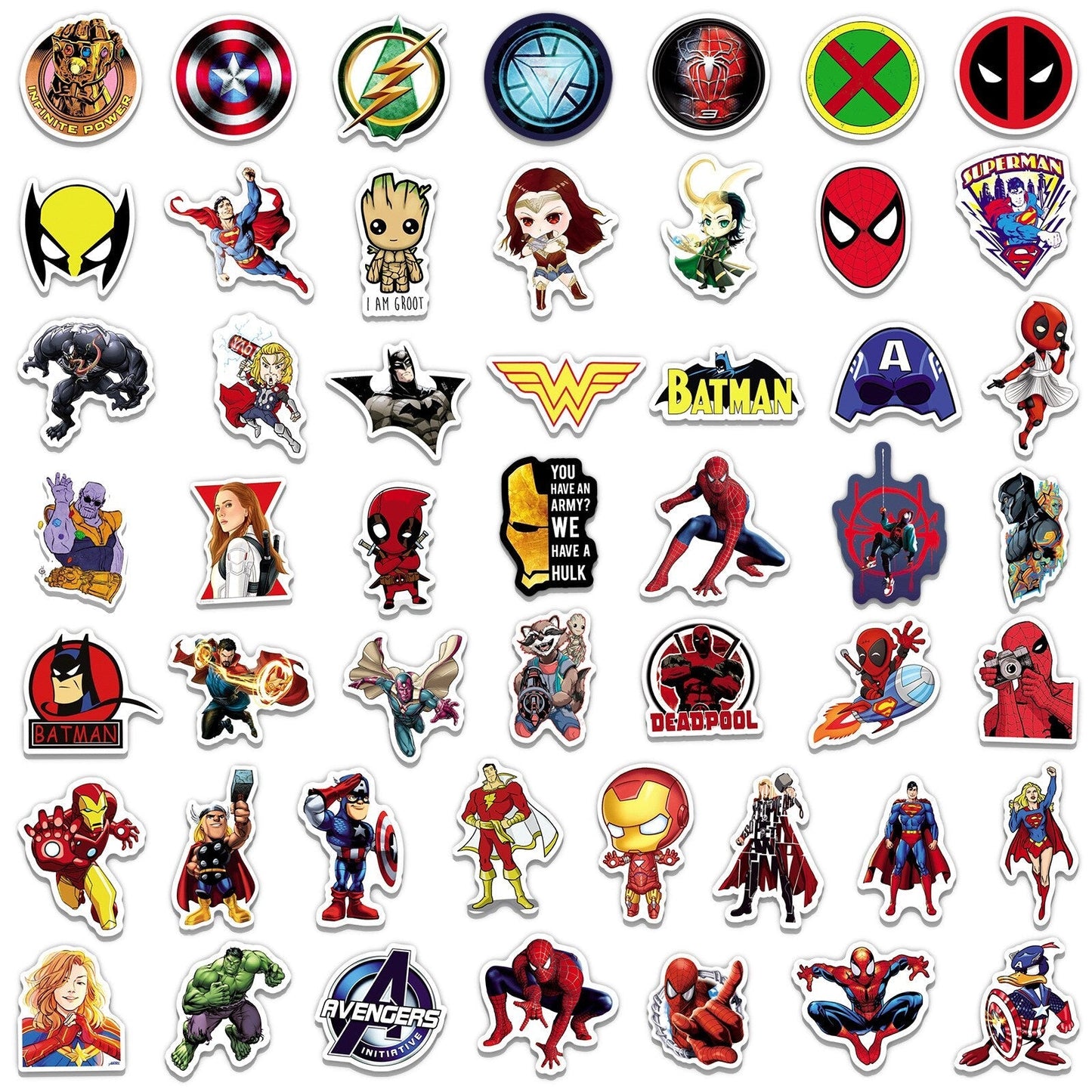 10/30/50pcs Anime Marvel Spiderman Stickers Cool The Waterproof Sticker Luggage Skateboard Guitar Laptop Stikers Kid Toys