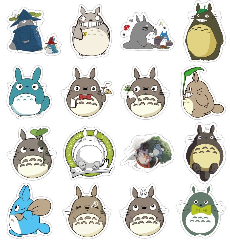 10/50pcs Anime Sticker Miyazaki stickers Hayao Totoro stickers Notebook Refrigerator Backpack Skateboard Waterproof  Stickers