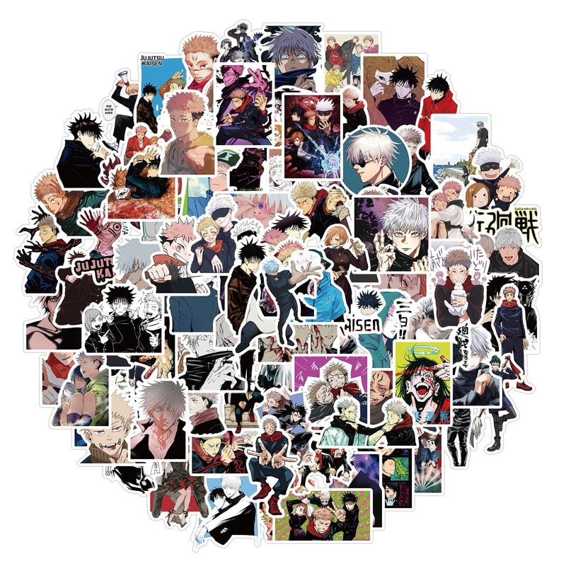 10/50/100pcs Anime Jujutsu Kaisen Sticker Sorcery Fight Stickers Waterproof Decals Skateboard Sticker for Laptop Suitcase