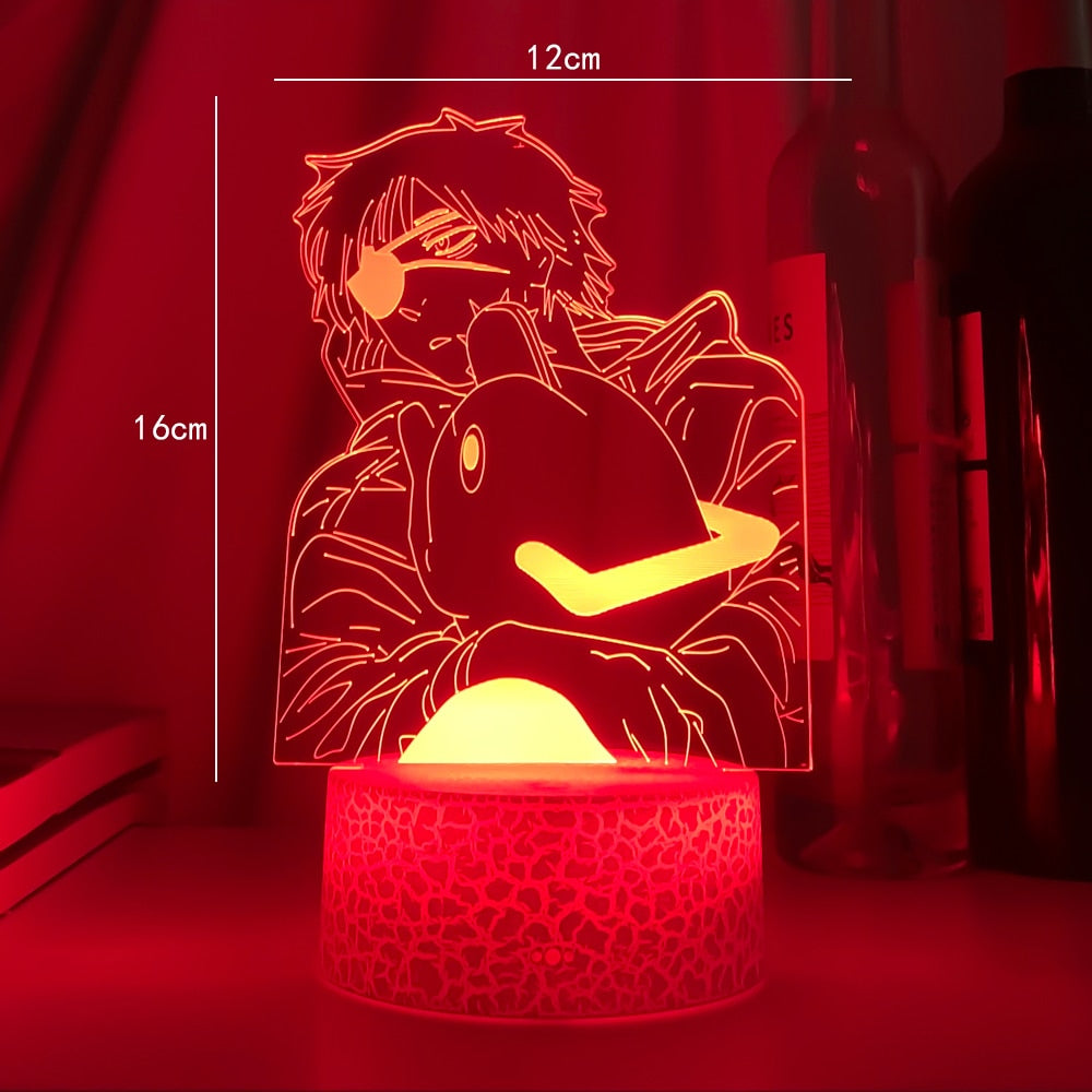 Anime Chainsaw Man Led Light for Bedroom Decorative Night Light Children Birthday Gift Manga Chainsaw Man 3d Lamp Bedside