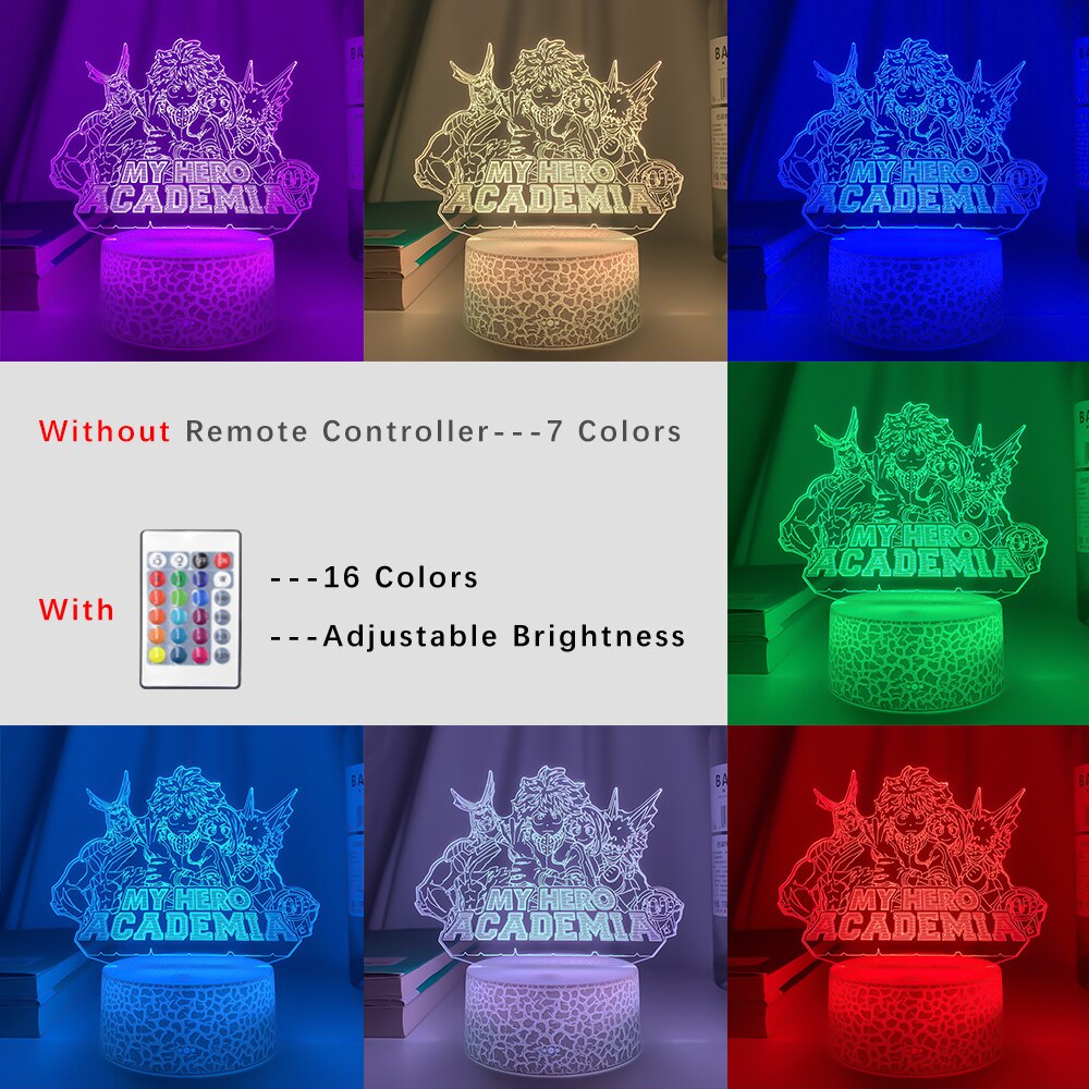 Newest Anime 3d Led Night Lamp My Hero Academia for Bedroom Decor Birthday Gift Nightlight Manga Gadget My Hero Academia Lights