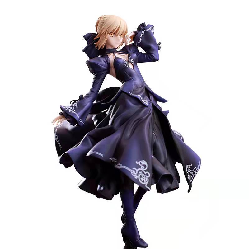 Figuras Anime Fate/stay Night Black Saber 24CM PVC Altria Pendragon Knight King Figurines Action Figure Model Toys Collectible