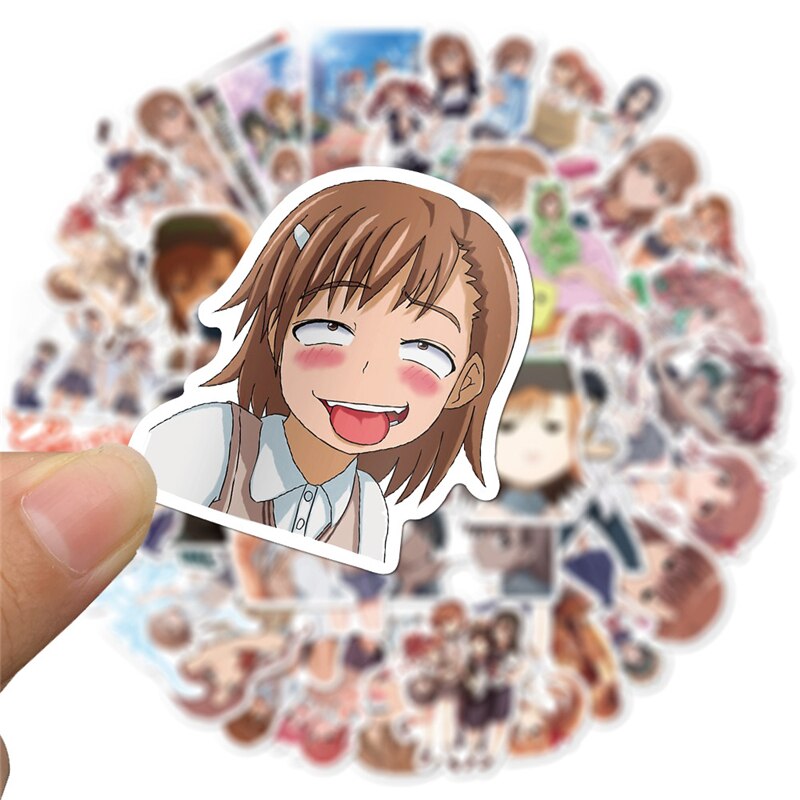 10/30/50Pcs/Set Anime To Aru Kagaku No Rail Gun Sticker Cosplay Badge Misaka Mikoto Cartoon Tags Water Proof Paster