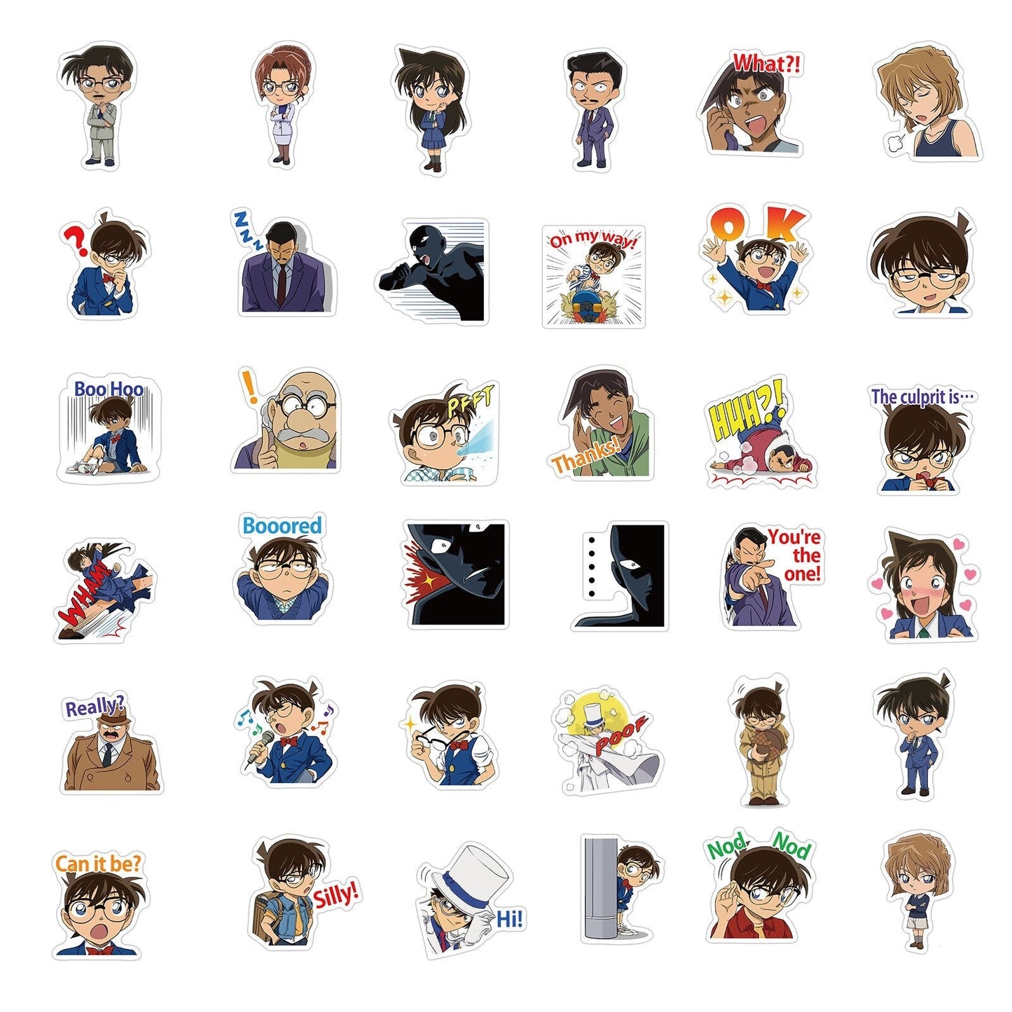 10/50Pcs Detective Conan Japanese Anime Stickers for Laptop Luggage Motorcycle Phone Skateboard Toys Car Diary Pegatinas