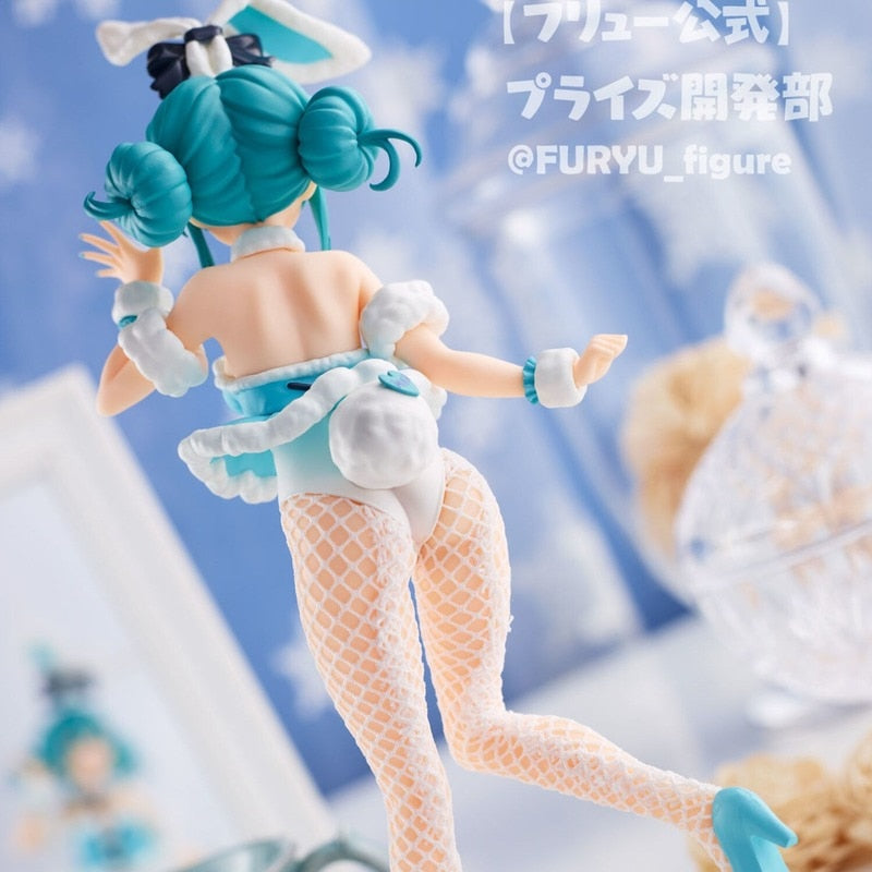 Anime Figure Prize Miku BiCute White Bunnies Ver. Action Furyu Japaense Colletible Model Toys Boys Free Shipping Items