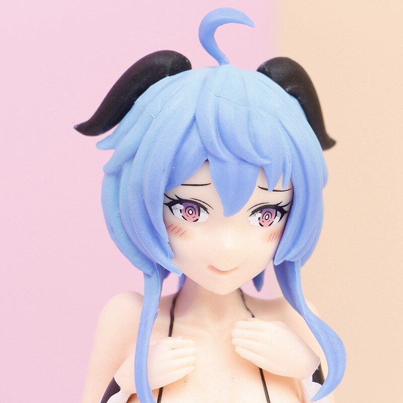 14CM Ganyu Figure Cow Swimwear Static Game Genshin Impact Cosplay Decoration Anime Project PVC Sexy Model Doll