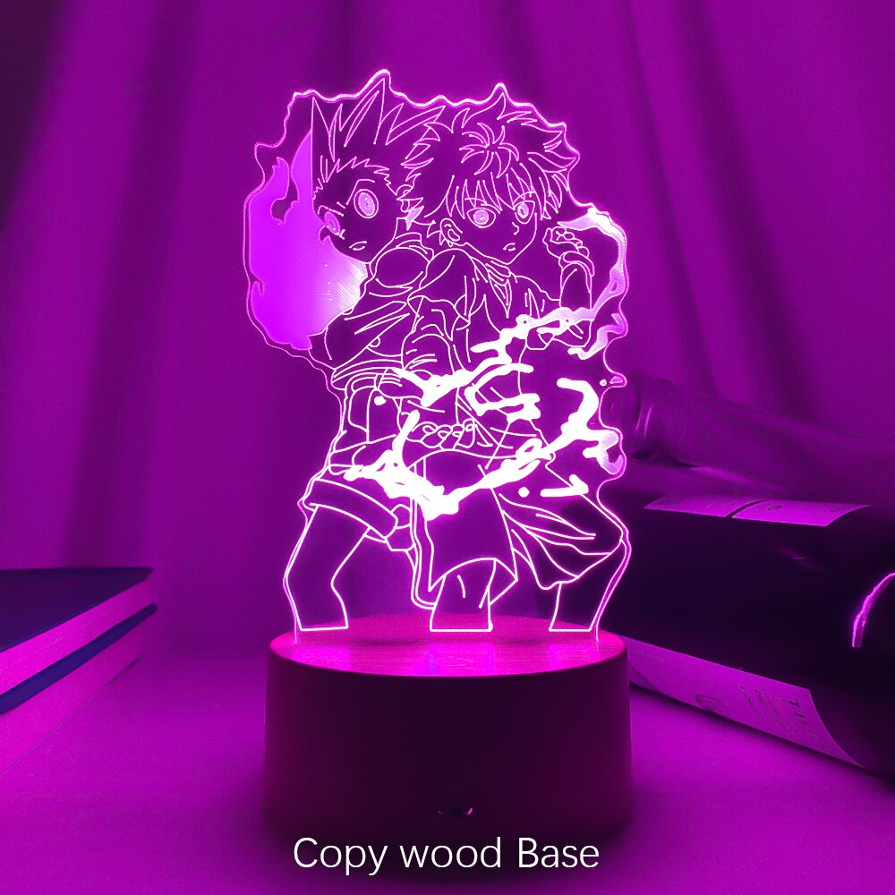 Gon and Killua Figure 3d Night Light Anime Hunter X Hunter Nightlight for Kid Bedroom Decor Lighting Child Gift HxH Lamp Bedside