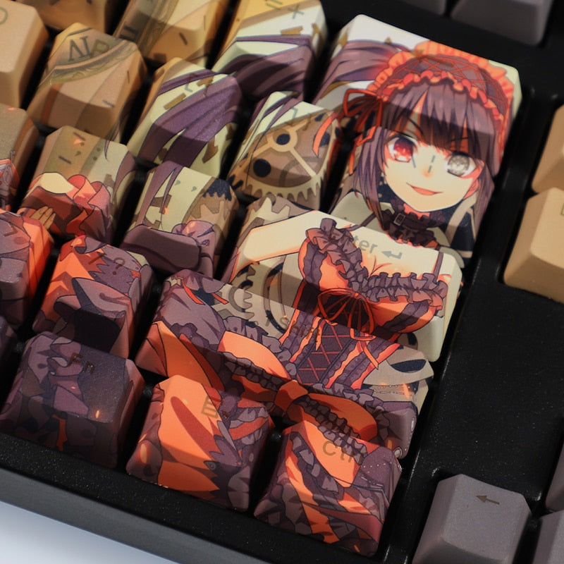 108 Keys PBT Dye Subbed Keycaps Cartoon Anime Gaming Key Caps Nightmare DATE A LIVE Backlit Keycap For ANSI Layout Keyboard