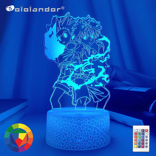 Gon and Killua Figure 3d Night Light Anime Hunter X Hunter Nightlight for Kid Bedroom Decor Lighting Child Gift HxH Lamp Bedside