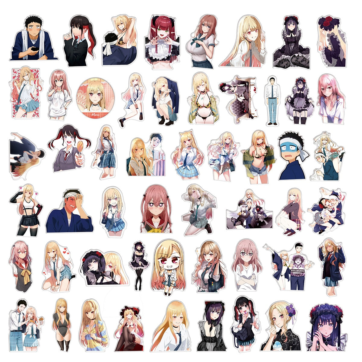 50Pcs Anime My Dress Up Darling Kawaii Stickers | My Dress Up Darling Graffiti Stickers For DIY Luggage Laptop Sticker Room Decor