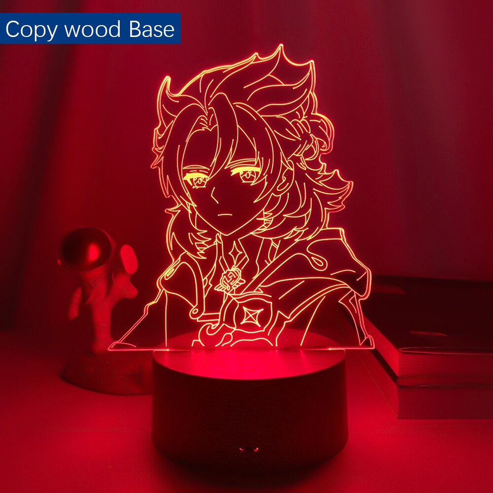 Game Led Night Light Genshin Impact Albedo Figure for Room Decor Kids Birthday Gift Genshin Impact Table Led Night Lamp