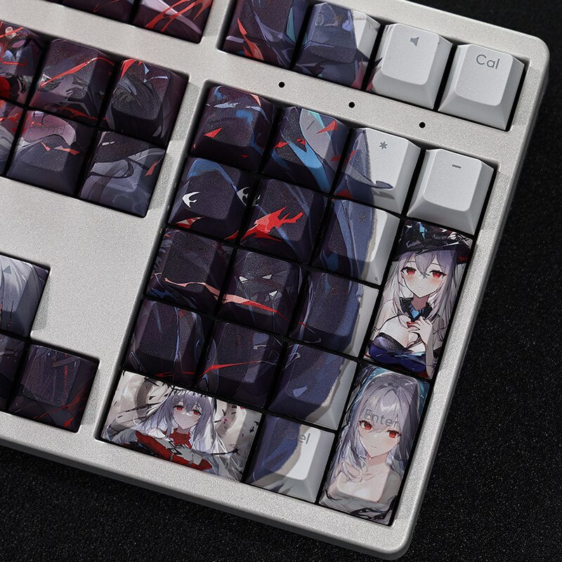 108 Keys/set Arknights Skadi Keycap PBT Dye Subbed Backlit Keycaps Cartoon Anime Gaming Key Caps For ANSI 61 87 104 108 Layout