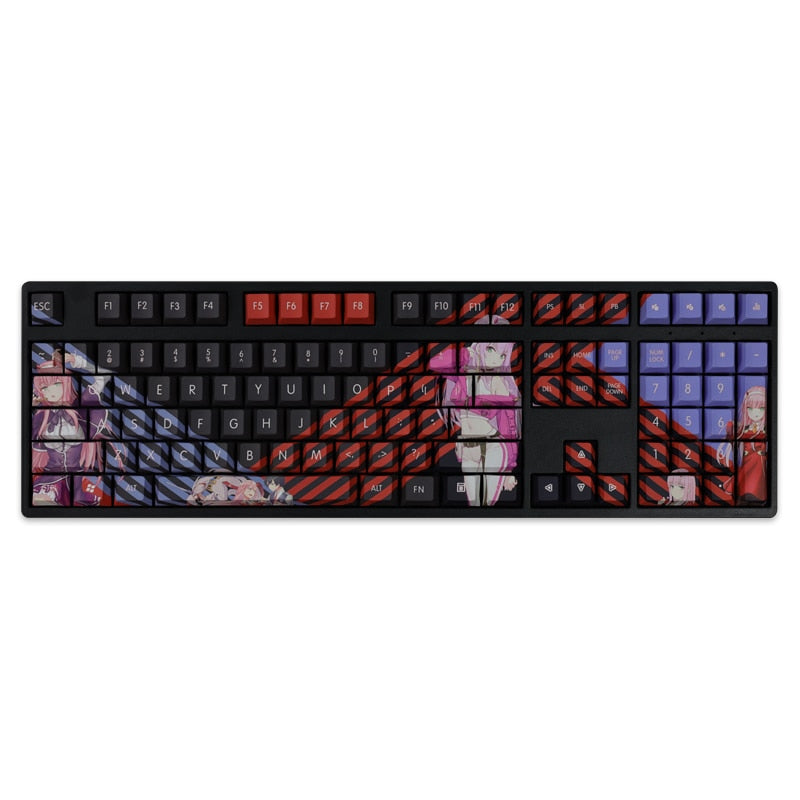 108 Keys/set 5 Sides PBT Dye Subbed Keycaps Cartoon Anime Gaming Key Caps Cherry Profile Keycap For Darling in the Franxx