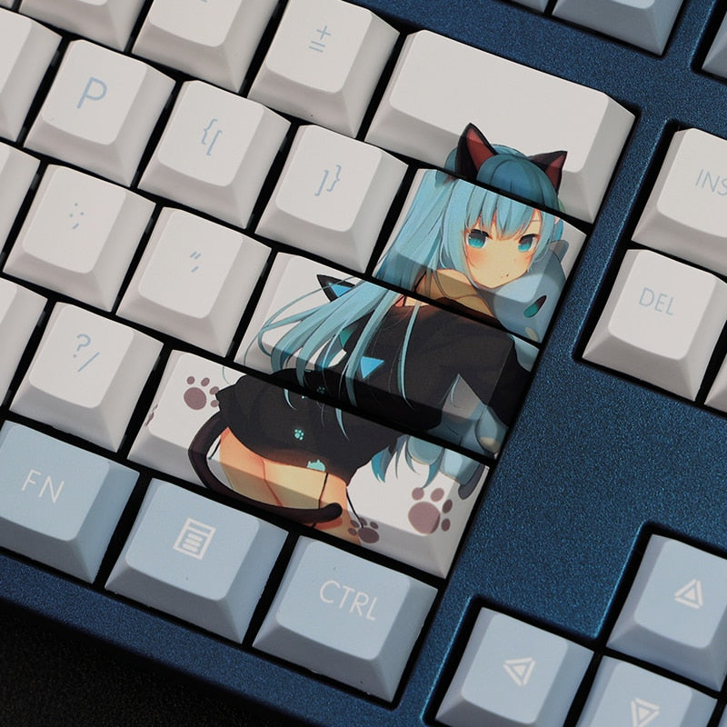 108 Keys/set PBT Dye Subbed Keycaps Cartoon Anime Gaming Key Caps Cherry Profile Keycap For Shizuku