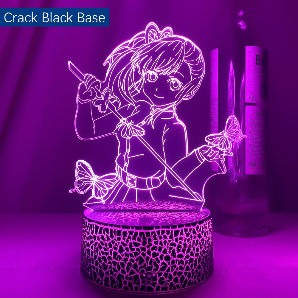 Anime Demon Slayer Tsuyuri Kanawo Figure Led Night Light for Girls Room Decor Nightlight Kimetsu No Yaiba Gift Table 3d Lamp