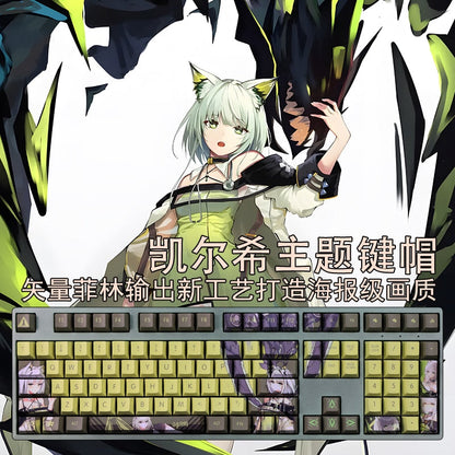 108 Keys/set 5 Sides PBT Dye Subbed Keycaps Cartoon Anime Gaming Key Caps Cherry Profile Keycap For Arknights Kal'tsit