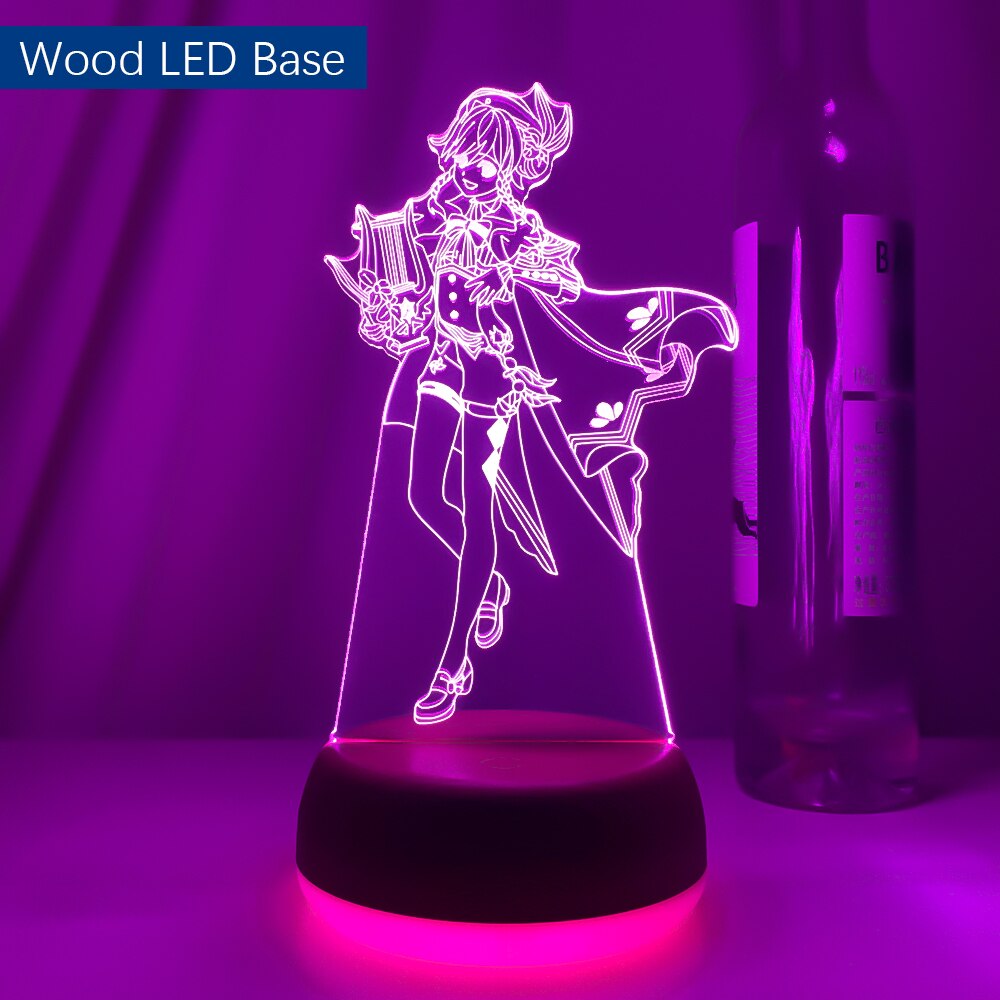 Genshin Impact Anime Figure Night Light 3D Led Sunset Game Lamp For Room Illusion Party Decor Adult Birthday Gift Dropshipping