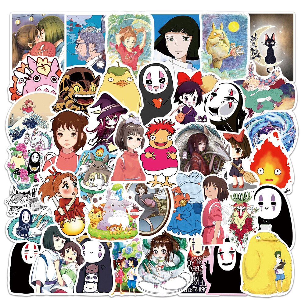 10/30/50PCS Anime Hayao Miyazaki Spirited Away Stickers DIY Laptop Luggage Skateboard Graffiti Decals Sticker for Kid Toys