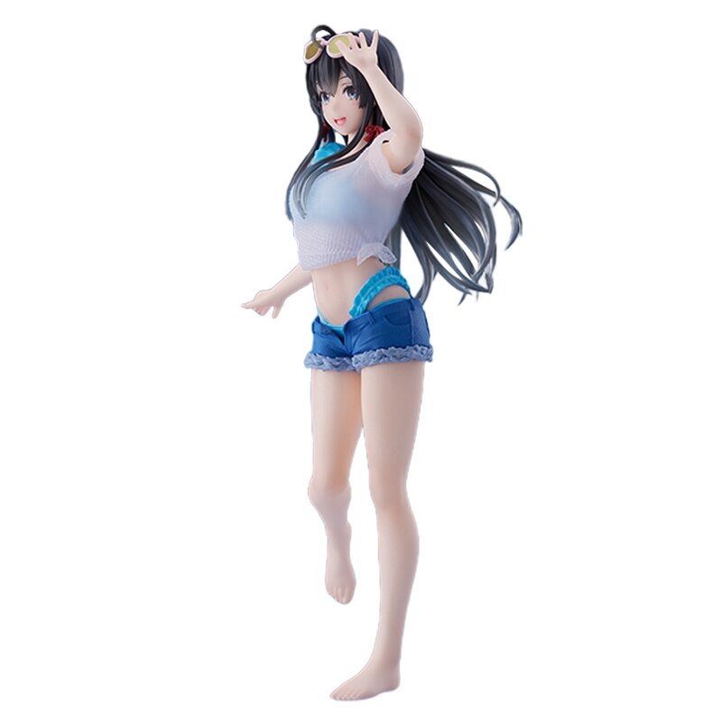 Genuine 18CM Anime My Youth Romantic Comedy Is Wrong Yukinoshita Yukino Figure PVC Standing Short Sleeve Swimsuit Model Toys