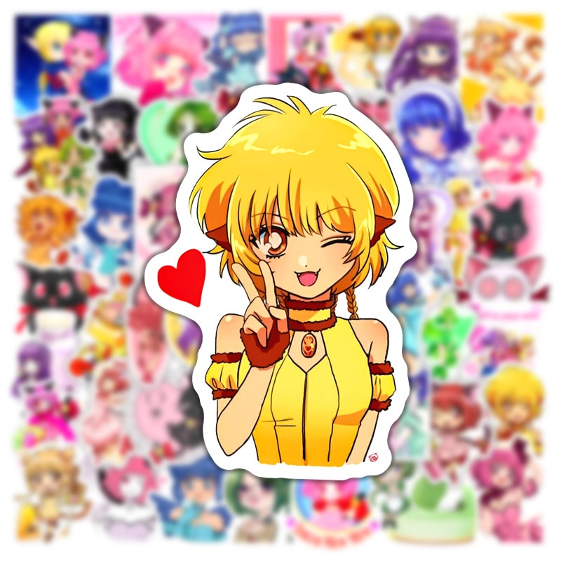 50 pcs Cartoon Anime TOKYO MEW MEW Stickers | waterproof for Car Suitcase Skateboard Guitar Laptop Decor Graffiti Sticker