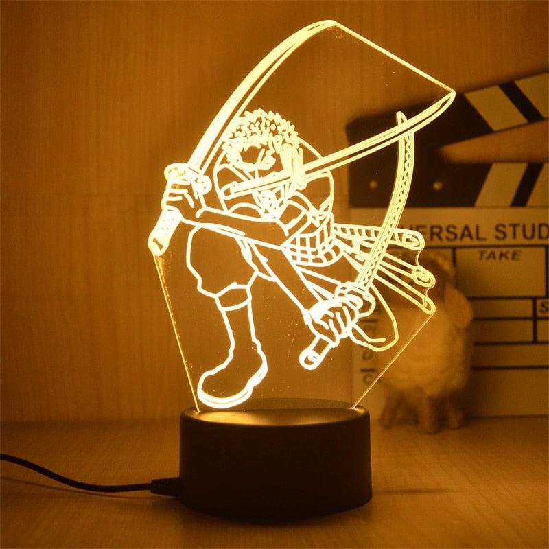 Anime One Piece Luffy Figure 3D Illusion LED Night Light Nightlight Touch Flash Light Desk Model Figure Toys