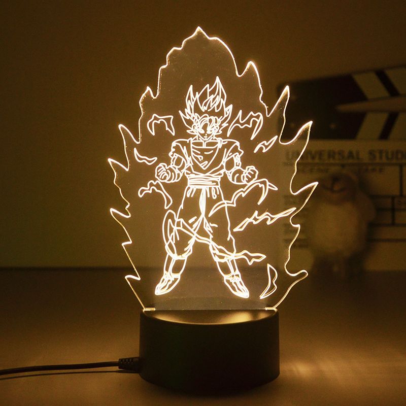 Dragon Ball Z 3D LED Night Light Anime Super Saiyan Son Goku Vegeta Night Table Lamp Toys for Kids Xmas Gift