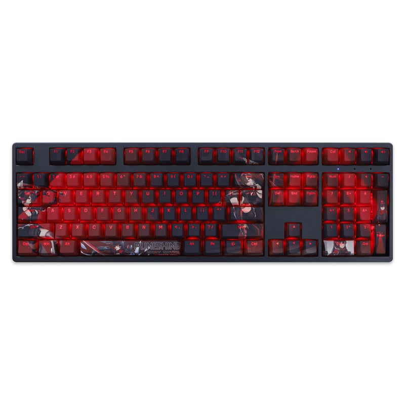 108 Keys/set GRAY RAVEN PUNISHING Lucia Keycap PBT Dye Subbed Backlit Keycaps Anime Gaming Key Caps For ANSI 61 87 104 108